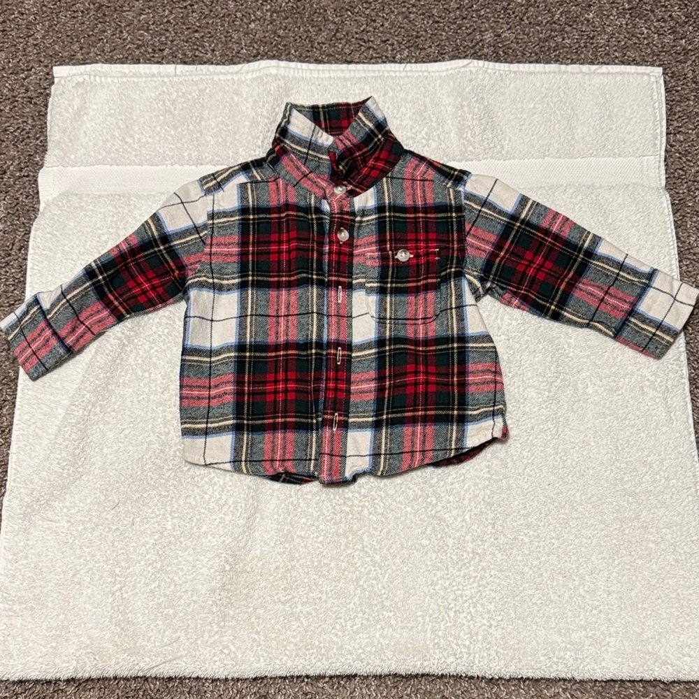 Old Navy Plaid Flannel 12-18M